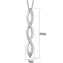 Load image into Gallery viewer, 3W1039 - Rhodium Brass Chain Pendant with AAA Grade CZ  in Clear