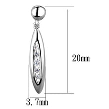 Load image into Gallery viewer, 3W1046 - Rhodium Brass Earrings with AAA Grade CZ  in Clear