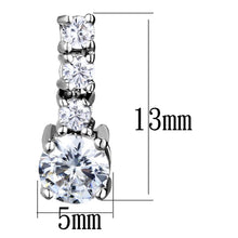 Load image into Gallery viewer, 3W1052 - Rhodium Brass Earrings with AAA Grade CZ  in Clear