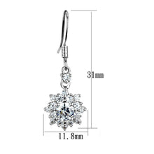 Load image into Gallery viewer, 3W1054 - Rhodium Brass Earrings with AAA Grade CZ  in Clear