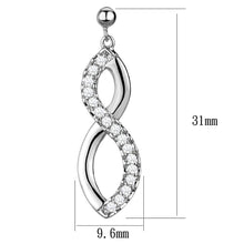 Load image into Gallery viewer, 3W1055 - Rhodium Brass Earrings with AAA Grade CZ  in Clear