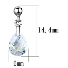 Load image into Gallery viewer, 3W1057 - Rhodium Brass Earrings with AAA Grade CZ  in Clear