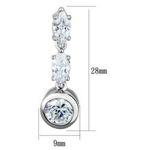 Load image into Gallery viewer, 3W1060 - Rhodium Brass Earrings with AAA Grade CZ  in Clear