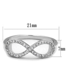 Load image into Gallery viewer, 3W1068 - Rhodium Brass Ring with AAA Grade CZ  in Clear