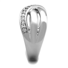 Load image into Gallery viewer, 3W1071 - Rhodium Brass Ring with AAA Grade CZ  in Clear