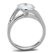 Load image into Gallery viewer, 3W1072 - Rhodium Brass Ring with AAA Grade CZ  in Clear