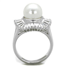 Load image into Gallery viewer, 3W1073 - Rhodium Brass Ring with Synthetic Pearl in White