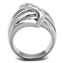 Load image into Gallery viewer, 3W1077 - Rhodium Brass Ring with AAA Grade CZ  in Clear