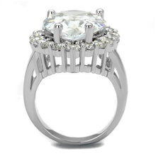 Load image into Gallery viewer, 3W1084 - Rhodium Brass Ring with AAA Grade CZ  in Clear