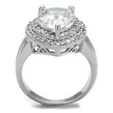 Load image into Gallery viewer, 3W1085 - Rhodium Brass Ring with AAA Grade CZ  in Clear