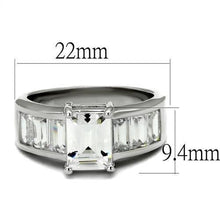 Load image into Gallery viewer, 3W1086 - Rhodium Brass Ring with AAA Grade CZ  in Clear