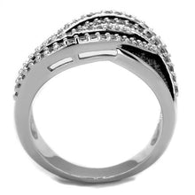 Load image into Gallery viewer, 3W1090 - Rhodium + Ruthenium Brass Ring with AAA Grade CZ  in Black Diamond