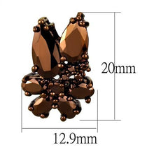Load image into Gallery viewer, 3W1107 - IP Coffee light Brass Earrings with AAA Grade CZ  in Light Coffee