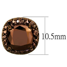 Load image into Gallery viewer, 3W1116 - IP Coffee light Brass Earrings with AAA Grade CZ  in Light Coffee