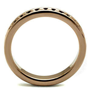 3W1139 - IP Rose Gold(Ion Plating) Brass Ring with AAA Grade CZ  in Metallic Light Gold
