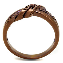 Load image into Gallery viewer, 3W1146 - IP Coffee light Brass Ring with AAA Grade CZ  in Light Coffee