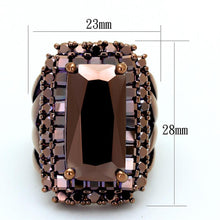 Load image into Gallery viewer, 3W1152 - IP Coffee light Brass Ring with AAA Grade CZ  in Light Coffee