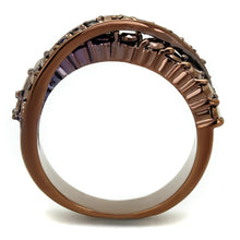 Load image into Gallery viewer, 3W1155 - IP Coffee light Brass Ring with AAA Grade CZ  in Light Coffee