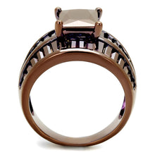 Load image into Gallery viewer, 3W1159 - IP Coffee light Brass Ring with AAA Grade CZ  in Light Coffee