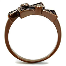 Load image into Gallery viewer, 3W1171 - IP Coffee light Brass Ring with AAA Grade CZ  in Light Coffee