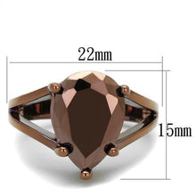 Load image into Gallery viewer, 3W1174 - IP Coffee light Brass Ring with AAA Grade CZ  in Light Coffee
