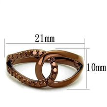 Load image into Gallery viewer, 3W1176 - IP Coffee light Brass Ring with AAA Grade CZ  in Light Coffee