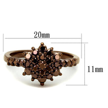 Load image into Gallery viewer, 3W1188 - IP Coffee light Brass Ring with AAA Grade CZ  in Light Coffee
