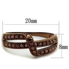 Load image into Gallery viewer, 3W1189 - IP Coffee light Brass Ring with AAA Grade CZ  in Light Coffee