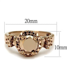 Load image into Gallery viewer, 3W1193 - IP Rose Gold(Ion Plating) Brass Ring with AAA Grade CZ  in Metallic Light Gold