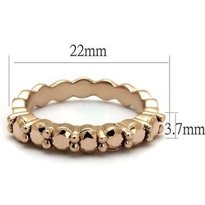 3W1195 - IP Rose Gold(Ion Plating) Brass Ring with AAA Grade CZ  in Metallic Light Gold