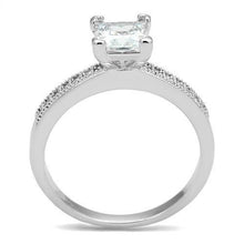 Load image into Gallery viewer, 3W1209 - Rhodium Brass Ring with AAA Grade CZ  in Clear