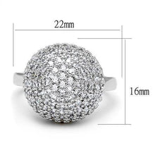 Load image into Gallery viewer, 3W1213 - Rhodium Brass Ring with AAA Grade CZ  in Clear