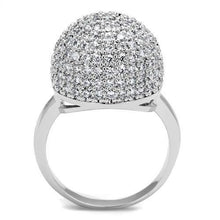 Load image into Gallery viewer, 3W1213 - Rhodium Brass Ring with AAA Grade CZ  in Clear