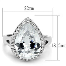 Load image into Gallery viewer, 3W1215 - Rhodium Brass Ring with AAA Grade CZ  in Clear