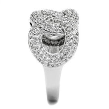 Load image into Gallery viewer, 3W1218 - Rhodium Brass Ring with AAA Grade CZ  in Clear