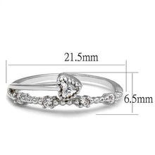 Load image into Gallery viewer, 3W1223 - Rhodium Brass Ring with AAA Grade CZ  in Clear