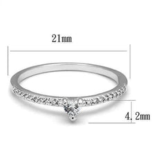 Load image into Gallery viewer, 3W1224 - Rhodium Brass Ring with AAA Grade CZ  in Clear