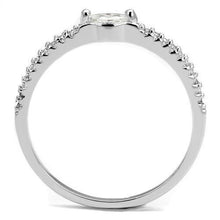 Load image into Gallery viewer, 3W1225 - Rhodium Brass Ring with AAA Grade CZ  in Clear