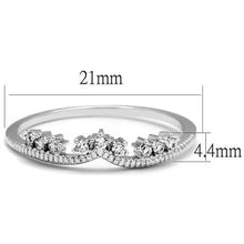 Load image into Gallery viewer, 3W1226 - Rhodium Brass Ring with AAA Grade CZ  in Clear