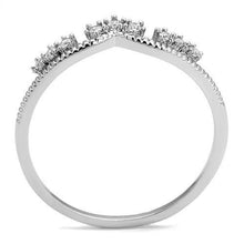 Load image into Gallery viewer, 3W1226 - Rhodium Brass Ring with AAA Grade CZ  in Clear