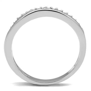 3W1229 - Rhodium Brass Ring with AAA Grade CZ  in Clear