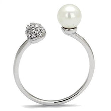 Load image into Gallery viewer, 3W1230 - Rhodium Brass Ring with Synthetic Pearl in White