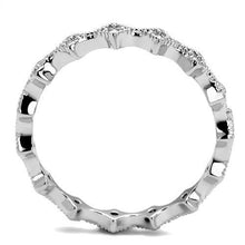 Load image into Gallery viewer, 3W1231 - Rhodium Brass Ring with AAA Grade CZ  in Clear