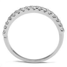 Load image into Gallery viewer, 3W1232 - Rhodium Brass Ring with AAA Grade CZ  in Clear