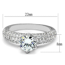 Load image into Gallery viewer, 3W1253 - Rhodium Brass Ring with AAA Grade CZ  in Clear