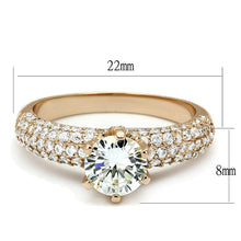 Load image into Gallery viewer, 3W1254 - Rose Gold Brass Ring with AAA Grade CZ  in Clear