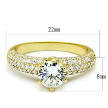 Load image into Gallery viewer, 3W1255 - Gold Brass Ring with AAA Grade CZ  in Clear