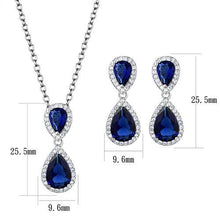 Load image into Gallery viewer, 3W1264 - Rhodium Brass Jewelry Sets with Synthetic Synthetic Glass in Montana