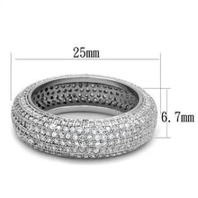Load image into Gallery viewer, 3W1273 - Rhodium Brass Ring with AAA Grade CZ  in Clear