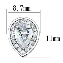 Load image into Gallery viewer, 3W1275 - Rhodium Brass Earrings with AAA Grade CZ  in Clear